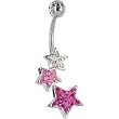 Pink STAR ODYSSEY Cubic Zirconia Belly Ring
