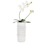 Torre & Tagus Circa Glass Ring Vase Short, White