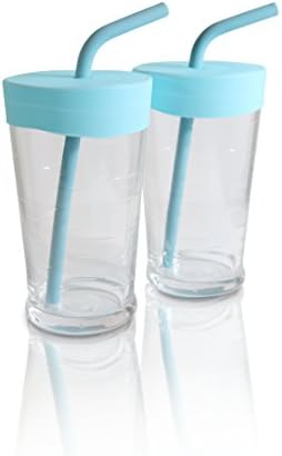 Silicone Lids for Cups, Glasses, Mason Jars, and Mugs - Food Grade and Dishwasher Safe (2 Pack) - Straw Insert Style (STRAWS AND CUPS NOT INCLUDED)