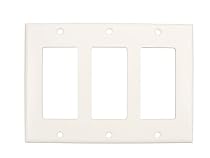Leviton 80411-W 3-Gang Decora/GFCI Device Decora Wallplate, Standard Size, Thermoset, Device Mount, White