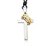 Ziovani Cross with Gold-Tone Cross Ring Stainless Steel Pendant Necklace
