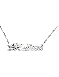 Name Necklaces Melissa - Personalized Necklace White Gold Plated 18K, Belcher Chain, 2mm Thick