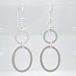Double Circle Dangle Earrings in Sterling Silver, #9442