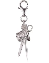 VINANI brand Germany 925 Sterling Silver Charm Pendant Thimble Scissors Needle shiny Sewing Kit HNZ
