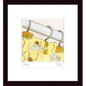 Catnip Art Poster by Tara Friel with Wood Frame poster size 13 x 9.5