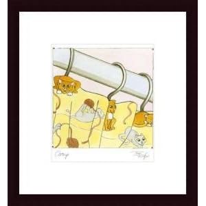 Catnip by Tara Friel 9.50X13.00 Framed with Black Wood Frame