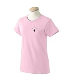 Personalized custom embroidered figure skating ice skates design on ladies t-shirt small, light pink