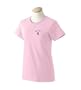 Personalized custom embroidered figure skating ice skates design on ladies t-shirt small, light pink