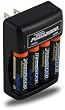 Power2000 110/220V AA Battery Charger with 4 High Capacity rechargeable Batteries