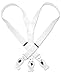 Solid White Leather Suspenders Elastic Y-Back Button & Clip-On Man's