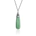 Sterling Silver Marcasite and Jade Linear Pendant, 18"