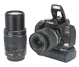 CANON EOS 400D + EF-S 18-55 mm Lens + EF 55-200 mm Lens + BG-E3 Battery Grip Including Charger, Lithium battery
