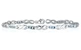 0.50 Carat Natural Blue Diamond Bracelet in Platinum Plated Sterling Silver