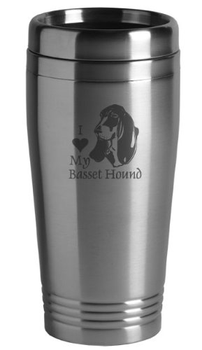 16-ounce Stainless Travel Mug Basseet Hound