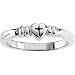 Genuine St. Anton (TM) Ring. Sterling Silver Heart W/Cross Ring. Size 06.00 in Width and 2.1 grams in weight - Finger Size 7027. 100% Satisfaction Guaranteed.