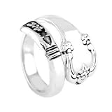 Sterling Silver Adjustable Ornate Oxidized Traditional Spoon Ring