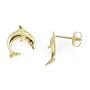 Dolphin Earrings in 14K Yellow Gold