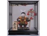 五月人形木目込み子供大将ケース入り　大里彩作　ケース飾り木目込人形「桃太郎」（豆）　5-45022