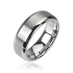 Emeco TUNGSTEN Ring Wolfram Unisex Ring aus Wolframcarbid R-TU017, 61