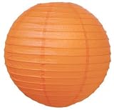 Parallel Ribbed Mango 12-Inch Round Paper Lantern