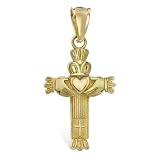 Claddagh Cross Pendant, 14K Yellow Gold