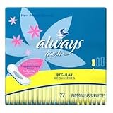 Always Fresh Maxi Pads, Regular - 22 / Pack, 12 Packs