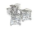 1 ctw Princess Cut Diamond Stud Earrings in 14K White Gold