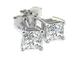 1 ctw Princess Cut Diamond Stud Earrings in 14K White Gold