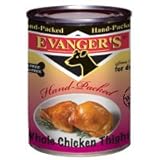 Evanger's Super Premium Whole Chicken Thighs Dinner Canned Dog Food 12/12-oz cans-