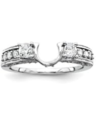 Ann Harrington Jewelry 14k White Gold 1/2 Ct Tw Diamond Antique Vintage Style Ring Enhancer