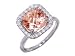 18k White Gold Cushion Cut Morganite & Diamond Ring Size 6 Ct.tw 2.45