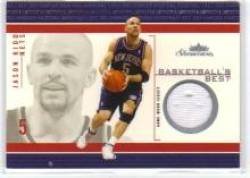 2002-03 Fleer Showcase Basketball's Best Memorabilia #JK Jason Kidd - New Jersey Nets (Piece of Authentic Game-Worn Jersey - Print Run 375) (Basketball Cards)