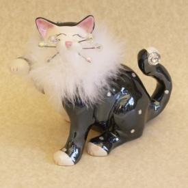 Whimsiclay Cha Cha Ceramic Cat Figurine