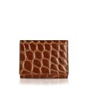 Giorgio Fedon 1919 Spiga - Women's Brown Croc Stamped Calfskin Small Wallet