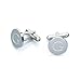Iron & Oak Men’s 18K White Gold-Plated Engraved Initial Cufflinks with Gift Box– Premium Quality Personalized Alphabet Letter (G - White Gold)