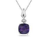 1CT Amethyst & Diamond Pendant in White Gold