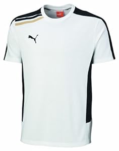 PUMA - Camiseta de fútbol sala para hombre, tamaño L, color blanco / negro