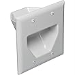 Datacomm Datacomm 2-Gang Recessed Low Voltage Cable Plate - White