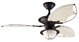 Hunter 25522 Sanibel One-Light Three-Blade Ceiling Fan with Cloth Blades, New Bronze