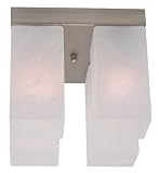 Access Lighting 20735-BS/OPL Turin - Four Light Flush-Mount, Brushed Steel Finish with Amber Marble Glass
