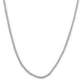 14 Karat White Gold Round Wheat Chain (0.9 mm Thick, 18 inch)