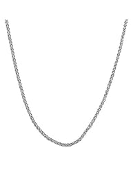 14 Karat White Gold Round Wheat Chain (0.9 mm Thick, 18 inch)