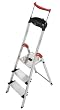 Hailo 8853-001 Alu-Sicherheits-Haushaltsleiter XXR - 3 XXL-Stufen mit Ausziehbarem Sicherheits-Halteb�gel und Multifunktionsschale