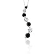 10K White Gold 1/2 ct. Alternating Black and White Diamond "Journey of Love" Curve Pendant with Chain