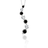 14K White Gold 1/4 ct. Alternating Black and White Diamond 