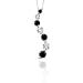 14K White Gold 1/4 ct. Alternating Black and White Diamond Journey of Love Curve Pendant with Chain