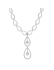 14k White Gold 4.1 Carat Diamond Teardrop Necklace