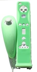 Wii MotionPlus 2 Tone Silicone Skin Case Green (for old version Wii Controller)