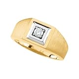 14K Yellow and White Gold Men's Diamond Ring
