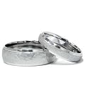 Matching Mens Ladies Hammered 7MM/4MM Comfort Fit Wedding Band Set Hammer Rings